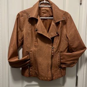 Faux leather brown Moro style jacket size M